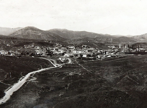 Старая фотография Судака 1914 года. Панорамный снимок Судакской долины