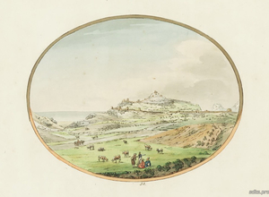 Судак и Генуэзская крепость на картине Христиана Гейслера, 1803 г.