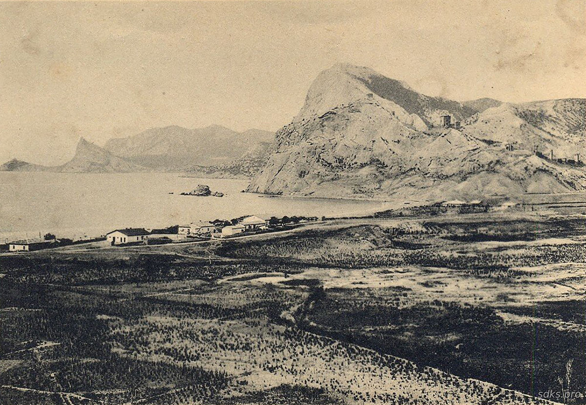 Старое фото с видом на гору Кыз-Кулле-Бурун, Судак